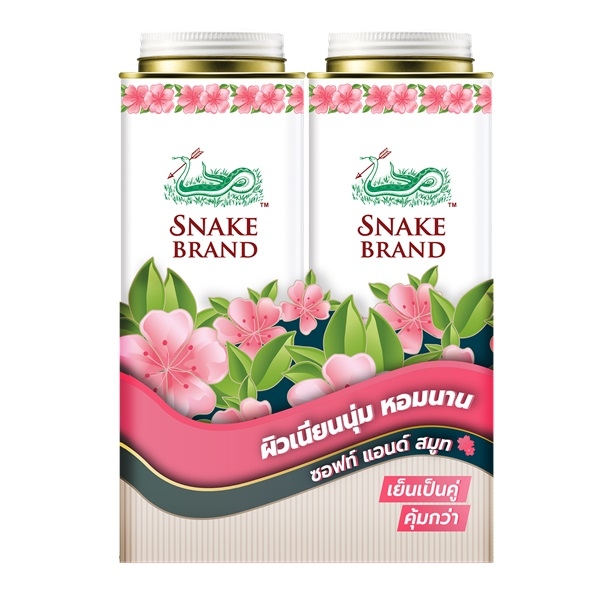 SnakeBrandแป้งตรางูซอฟท์แอนด์สมูท280กรัมแพ็คคู่jpg