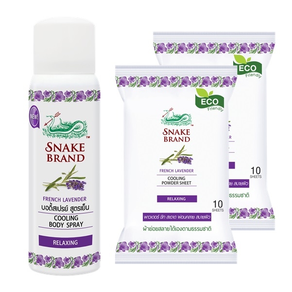 SnakeBrandCoolingBodySprayRelaxing50ml1canSnakeBrandCoolingWipeRelaxing10sheets2packsjpg