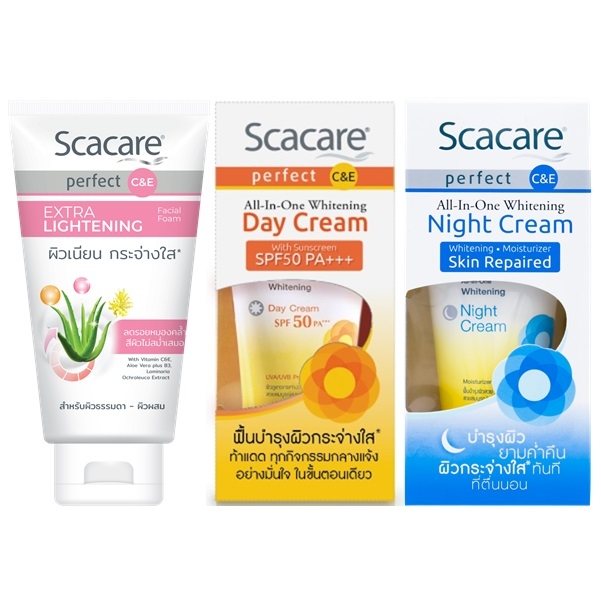 ScacareSetScacareFoamLightening100gx1DayCreamSPF50PA30gx1NightCream30gx1jpg