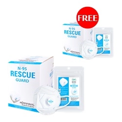 หน้ากากอนามัยตรางู ป้องกันฝุ่น N95 มีวาล์ว, Mask, Rescue Guard