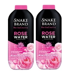 Snake Brand Herbaceutic Rose Water Cooling Powder 250g.x2