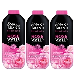 Snake Brand Herbaceutic Rose Water Cooling Powder 100g.x3
