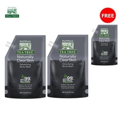 Tea Tree Naturally ClearSkin Detoxifying Body Wash 400ml. 2 Free 1